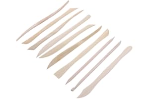 CHICIRIS 【𝐏𝐚𝐬𝐜𝐮𝐚】 10 piezas de madera herramientas de modelado de arcilla, conjunto de herramientas de escultura de polímero de madera DIY