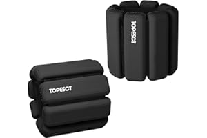 TOPESCT Adjustable Wrist Weights - Set of 2 (1lb Each) | Wearable Wrist & Ankle Weights Bracelet for Yoga, Dance, Barre, Pilates, Cardio, Aerobics, Walking