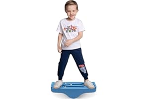 ARK MIIDO Kids Rocking Seesaw Balance Board with 5 Wooden Balls Sensory Training Rocking Board Balance Training Equipment Children Indoor Outdoor Activity Toy