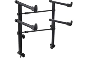 COHEALI Metal Keyboard Rack and Holder - 2 Tier Double Brackets Piano Keyboard Stand