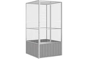 Hommdiy Vogelkäfig Grau 111x107x211.5 cm Verzinkter Stahl