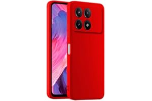 HULLIN Custodia per Telefono in Silicone Colorato, Adatta per POCO X6 Pro 5G (6.67") - Rosso Cina