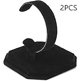POFETPOFET 2pcs Velvet C Type Design Jewelry Bracelet Bangle Watch Display Rack Stand Holder New Gift - Black