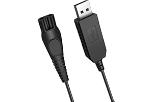 MUGUST 15V HQ8505 Rasoir Chargeur pour Philips Oneblade Pro S5465 QP6651 QP6652 BT5515 QP6510 QP6520 QP6530 QP6541 QP6620 QP6650 MG7745 MG7730 MG7720, avec Cable Alimentation Tondeuse Barbe 1M (Noir)