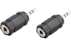 PUN PENCILUPNOSE© (2 pack) 2.5mm FEMALE to 3.5mm MALE AUX JACK PLUG AUDIO STEREO CONNECTOR ADAPTER