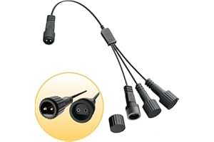 Redefun Connecteur pour Guirlande Exterieure, 2 Broches Connecteur Electrique IP65 Étanche pour LED Lumières de Noël, 3 Fils Adaptateur pour Guirlande Lumineuse, Rideau Lumineux, Lumière Extérieure