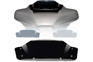 MOTORFISH Déflecteur de pare-brise Wave de 12,7 cm pour Harley Davidson CVO Street Glide FLHXSE 2023-2024, Street Glide FLHX 2024 et ultérieurs (noir)