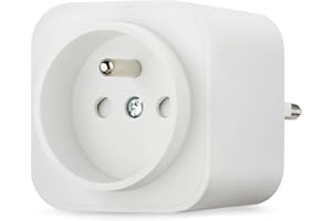 Amazon Basics Prise française intelligente d'intérieur Wi-Fi, compatible exclusivement avec Alexa, blanche, 1 pièce