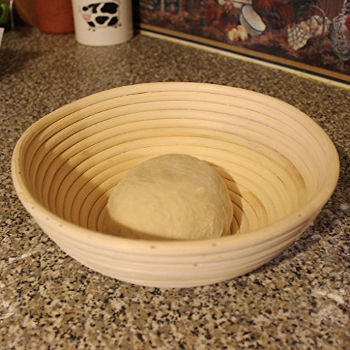 Traditionelle rundförmige Back- Teigschüssel aus natürlichem Rattan- 1KG- Von Kurtzy TM - 3