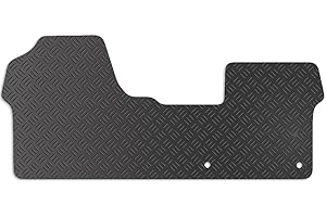 Carsio Rubber Tailored Cab Floor Mats For Peugeot Expert Van 2016+ Onwards Tailored Fit Floor Mat Set Complete Accessory Black Custom Fitted - All Weather & Heavy Duty, Anti-Slip Backing
