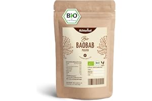 ‎VOM-ACHTERHOF Baobab Pulver Bio | 500g | Affenbrotbaum Fruchtpulver | 100% reines Baobabpulver | für Müsli, Smoothie, Joghurt, Salatdressing oder Desserts | vom Achterhof