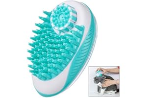 iwobi Spazzola per Massaggi per Cani,Spazzola da Bagno per Animali Domestici,Spazzola Morbida in Silicone con Shampoo Dispenser Doccia