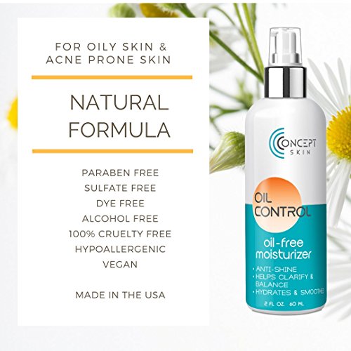 Öl Frei Gesichtscreme – Mattierend, für Ölige, Fettige und Unreine Haut- Naturkosmetik mit Salicylsäure, Aloe Vera & Teebaumöl von CONCEPT SKIN made in USA, Gratis Versand mit PRIME - 5