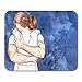 Produktbild HOTNING Gaming Mauspads, Gaming Mouse Pad Couple Man Hugs Woman on Blue Watercolor Relationship Back Boy 11.8"x 9.8" Decor Office Nonslip Rubber Backing Mousepad Mouse Mat