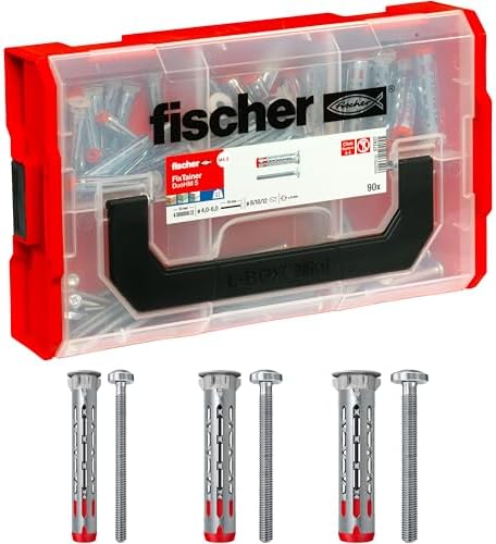 Fischer FixTainer DuoHM, 90 Tasselli per Cavità senza Necessità di Pinza, per Fissaggio di Staffe TV, Pensili su Cartongesso e Pannelli