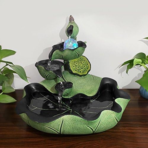 Chinese office feng shui lucky water fountain round the living room decoration decoration decoration humidification tank,Lotus Pond Moonlight (wind water ball) marking 36.5*32.5cm