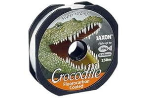 Jaxon Hilo de pesca Crocodile FLUOROCARBON revestido, 2 x 150 m, bobina monofilamento