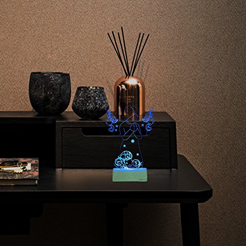 Giftgarden Christliche deko mit LED Beleuchtung Schutzengel hält einen Gottesdient - 3