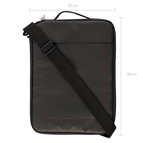 kwmobile Umhängetasche für 15″ 15,6″ Laptop / Ultrabook – Laptoptasche aus Nylon mit Reißverschluss und Tragegurt in Dunkelgrau – z.B. geeignet für Apple, Samsung - 6