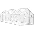 "vidaXL Large Bird Aviary - Aluminium and Silver Parrot Cage with Lockable Door and Window, Suitable for Small Animals, 1.79x6x1.85 meters"