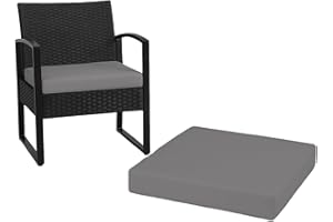 Dazzle Collection Waterproof Garden Seat Pads Seat Cushions Indoor Outdoor Seat Cushions Rattan Chair Pads Outdoor Office Garden Patio Chair Pad (40cm x 40cm x 10cm, Gray)