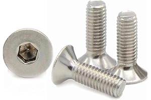 RC SCREWS M5 (5mm x 25mm Inc Head) Hex Socket Countersunk Machine Screws - A2 Grade Stainless Steel (Pack of 20)
