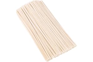 BICOOZZ Pfeifenreiniger Beige 100 Stück, Pfeifenreiniger zum Basteln 30 cm x 6 mm, Pfeiffenputzerdraht Chenilledraht, Pfeifenputzer Biegeplüsch Basteldraht für DIY Art Craft Projekte, Dekoration