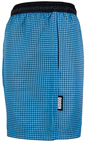 GUGGEN MOUNTAIN Herren Badeshorts Beachshorts Boardshorts Badehose kariert *Blau Lila* - 7