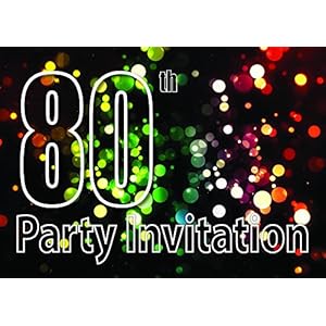 🎂 80th Theme Birthday Party Einladungen Einladungen Kinder Erwachsene Männer / Frauen 🎂