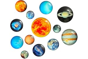 PACUM 13 Imanes para Refrigerador Planeta Imanes Nevera Imanes Decorativos para Nevera Imanes Redondos Nevera Serie de Cielo Estrellado Imanes Adecuado para frigoríficos, pizarras Blancas y taquillas.