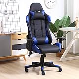 ABSOLUTA COMODIDAD ERGONÓMICA: Respaldo alto que ayuda a apoyar bien el cuello en el cojín de espuma de alta densidad, revestimiento de cuero suave de PU, inclinación 180º, regulable en altura y apoya brazos.