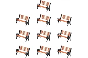 YUETTYY Lot de 10 chaises de loisirs - Banc de train à l'échelle 1:87 - Disposition de parc routier - Modèle ferroviaire HO TT