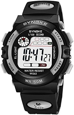 Men's LED Digital Double Action Sport Watch, GreatestPAK Multi-Function 50M Waterproof (Grey)