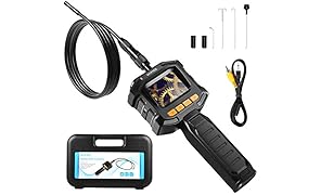 HOMIEE Endoscopio HD Telecamera di Ispezione Impermeabile, Supporto 4 Prospettive con 4 LED Regolabile per Ispezioni e Lavori di Riparazione