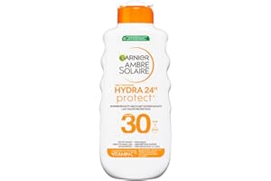 ‎GARNIER Garnier Ambre Solaire Hydra Protect+ Sonnenschutz-Milch 24h LSF 30, Schutz vor UVA und UVB, mit Vitamin C, 175 ml