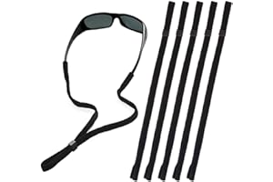 PLABBDPL - correas para gafas deportivas, 5 pcs correas ajustables para gafas, correa flotante para gafas de sol con hebilla, cordón antideslizante para gafas para mujeres, hombres y niños, negro