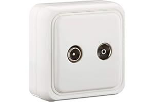 Fontini 18711052 Toma de Tv-Fm Superficie, Blanco, 1 Unidad ( Paquete de 1)