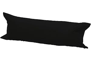 British Home Bedding Bolster Pillow Case Long Body Orthopaedic Support Maternity Pregnancy Pillow Case (Double 4.6 FT 19"X 54", Black)