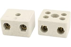 sourcing map 2 Salidas 380V 30A Cerámica Terminal Bloques Alta Temp Cerámica Conectores 2uds
