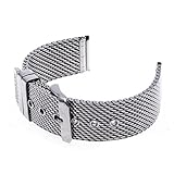 ODETOJOY 22 mm Unisex Dick Mesh Steel Uhrenarmband Armband Dornschließe Silber Fashion