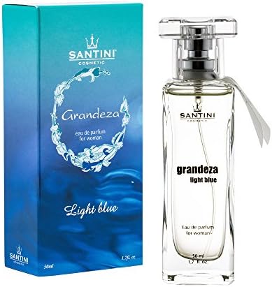 Gradenza Light Blue Eau de Parfum By Santini Cosmetics - Women’s Summer Frangance with Top Light Floral Scent and Citrus Fruits - 50ml