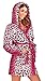 Produktbild Luxus Damen Corel Soft Snuggle mit Kapuze kurz Bademantel Bademantel S mit Gürtel Damen Größe Klein – X Groß Gr. 40, Rosa - Pink Leopard Print