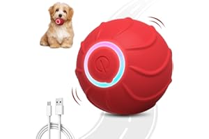 ComedyKing Interaktives Hundespielzeug, Hundespielzeug Ball Hundeball Elektrisch Magic Ball für Hunde, Ball Hund mit 2 Interaktiven Modi, Intelligentes Hundespielzeug mit LED-Lichtern (Rot)