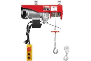 TEENO 1450W Electric Hoist Lift 800 KGS 1760 LBS/ 400KG 880LBS, Overhead Electric Hoist 220V 20M Electric Winch for Garage, Warehouses, SINGLE/DOUBLE LIFITING: 6 M/12M/Min, COPPER MOTOR