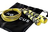 Profi Springseil (AUSVERKAUF!) für Sport & Fitness – Speed Rope, Hüpfseil, ideal für Boxen, Crossfit – verstellbares Springseil, Stahlseil, Kugellager + Tasche zur Aufbewahrung - 4