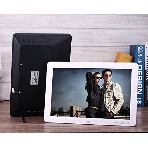 Andoer 12 Wide Screen HD LED Digital-Bilderrahmen 1280 * 800 elektronische Bilderrahmen mit Fernbedienung Mehrere Funktionen LED-Uhr-Kalender MP3 MP4 Video-Player Unterstützung viel Sprachen - 8