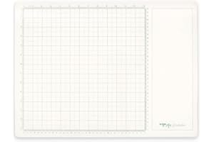 Craftelier - Schneidematte aus gehärtetem Glas : Ideal als Farbunterlage zum Malen und Mischen : Lineal in Zentimetern und Zoll gemessen : Farbe Weiß - Größe 33 x 33 cm