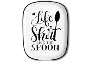 ANATTASOUL Reposa Cucharas La Cuchara Ceramica,Soporte Utensilios La Cuchara para Cucharas de Cafe Vintage Pequeño,Porcelana Soporte de Cuchara Base de Cerámica Paletas(La Cuchara)