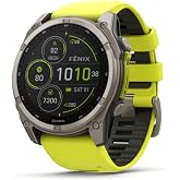 Garmin Fenix 8-51 mm Solar Sapphire Titanyum, Amp Sarı/Grafit Silikon Kayışlı