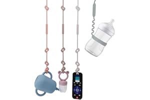 Stonny | Attache Tetine Silicone de Qualité Alimentaire | Lot de 3+1 Attache Sucette et Biberon | Attache Tetine sans BPA | Accroche Tetine Bebe pour Soulager les Parents, Doudou Bebe